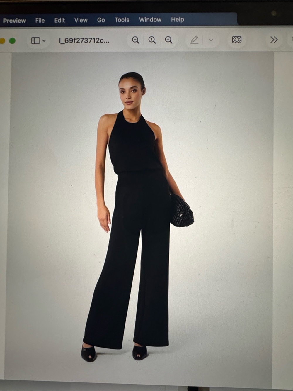 Women’s Spanx Air Essentials Black Halter Wide-Leg Jumpsuit   Like New